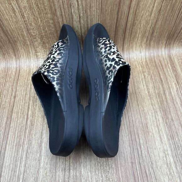 Oofos OOAHH Limited Edition Cheetah Sandal Women Size 9 Slip On Recovery Comfort - Picture 5 of 7
